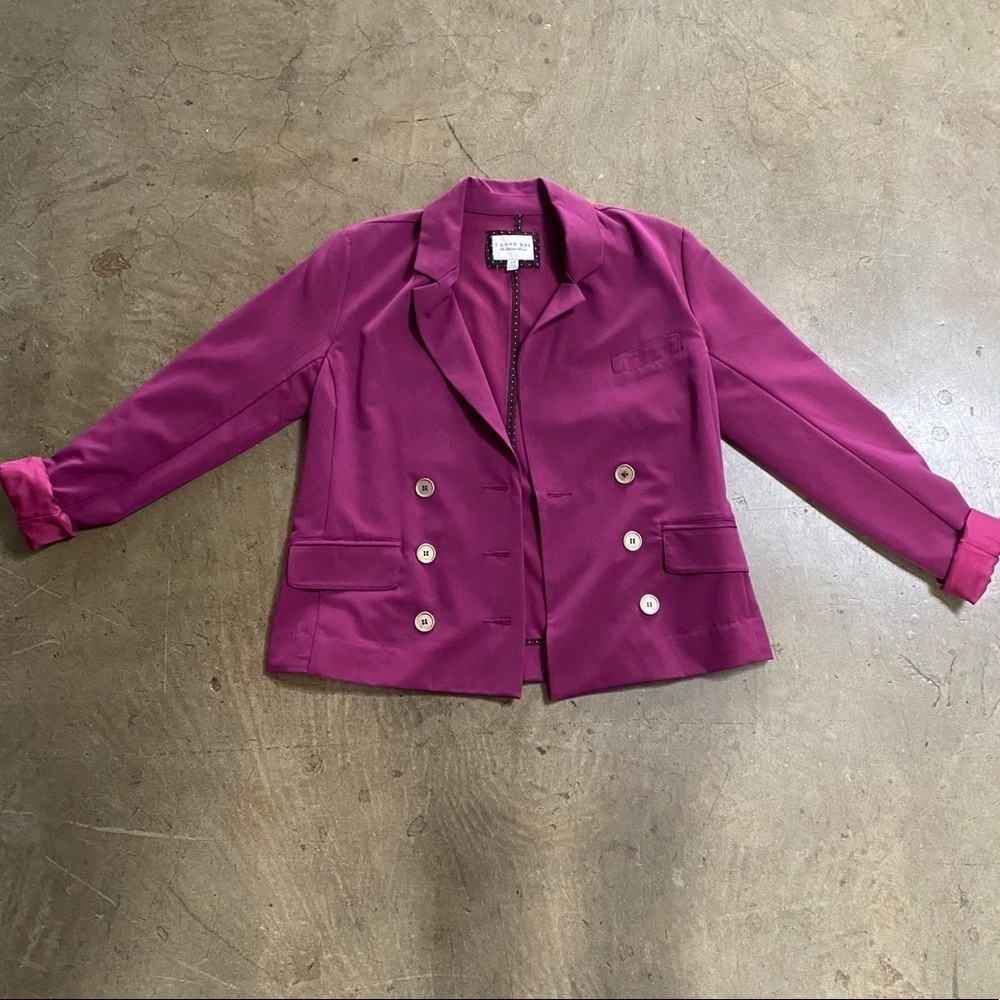 Fuschia Blazer with button details